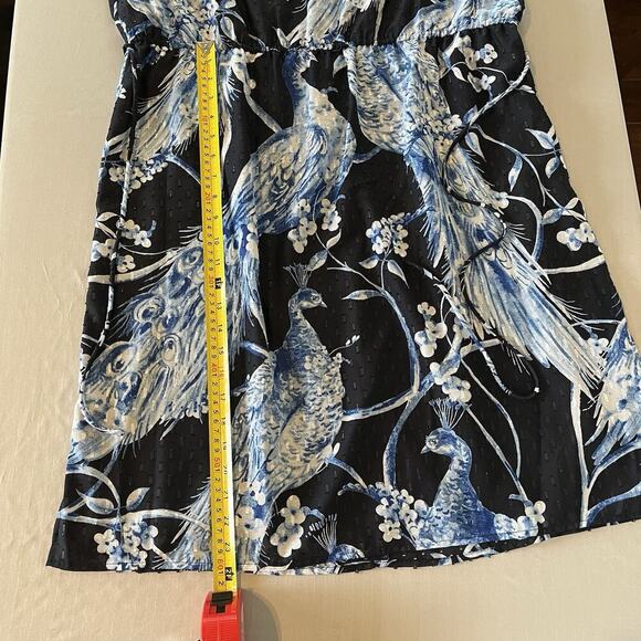 Liz Claiborne XXL Blue Peacock Sleeveless V-Neck Knee Length Dress Women's - Picture 7 of 9